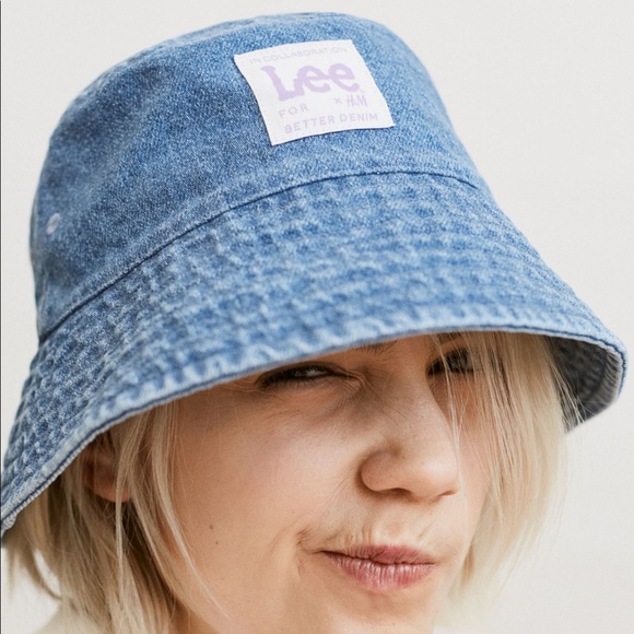H&M X Lee Demin Blue Bucket Hat - Picture 6 of 9